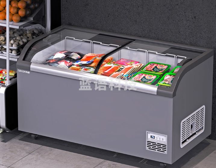 乐创（lecon）商用冰柜超市组合柜岛柜商用冰柜卧式冰柜冷冻海鲜展示柜水饺速冻柜冰箱猪肉冷柜 自动化霜豪华直边柜（2100*890*860）