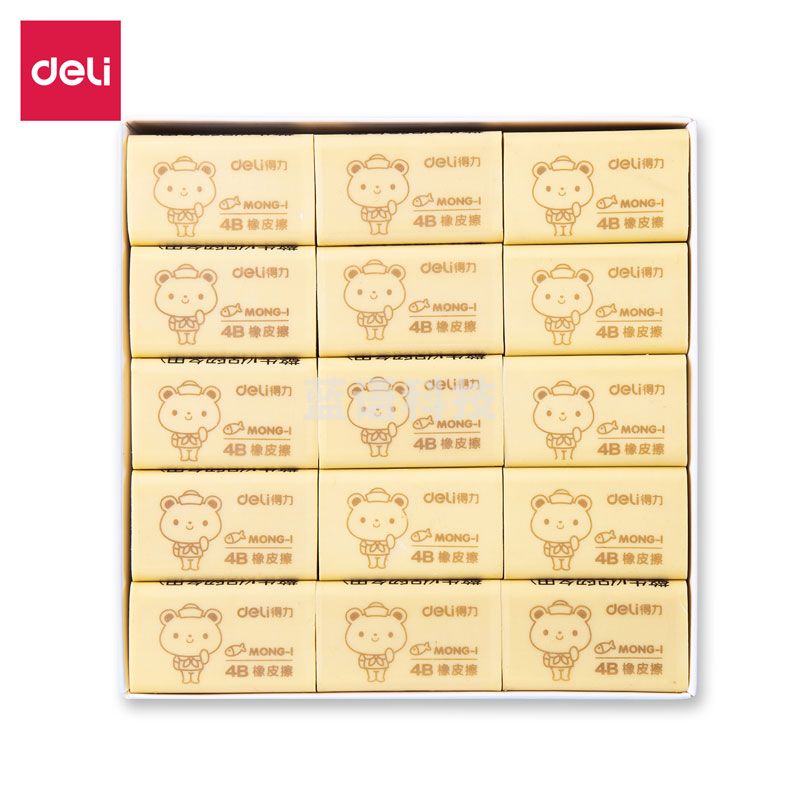 得力71101大号萌伊黄橡皮(黄)(30块/盒)