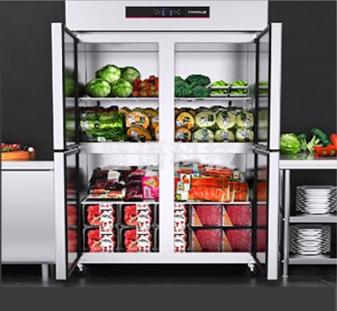 乐创（lecon）四门冰箱商用冰柜大容量立式厨房冰箱双温四开门冷藏柜冷冻柜六门风冷冰箱烘培插盘层架式冷藏冷冻 双门全玻璃全冷藏