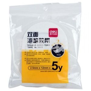 得力（deli） 30410 双面泡沫胶带 12mm*4.5m