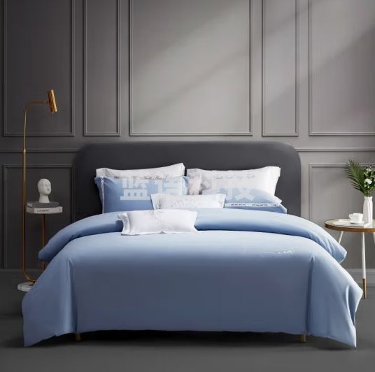 梦洁家纺 梦洁纯棉印花四件套tg 四件套：海妍（藏灰蓝)1.2m 200*230cm