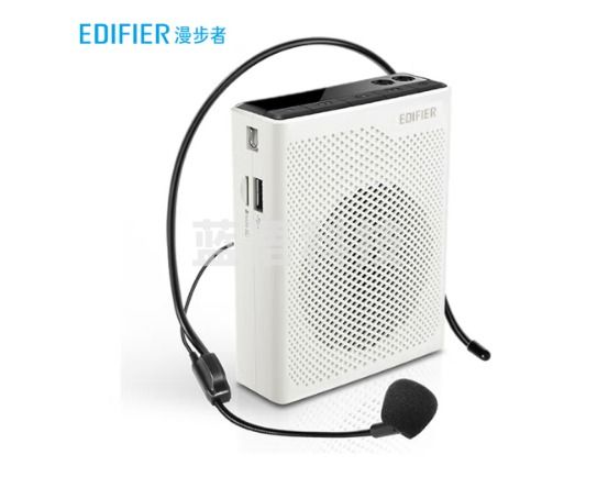 漫步者(EDIFIER)MF5 无线版便携数码扩音器 小蜜蜂大功率教学专用教师导游扩音器 插卡播放器 黑色＆白色 颜色标注