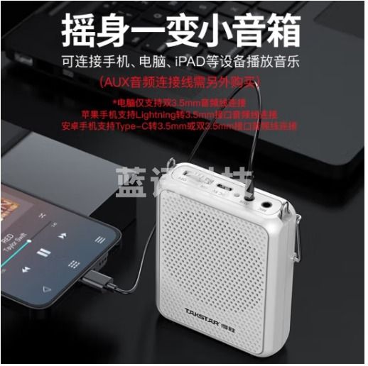 得胜（TAKSTAR）E300mini 小蜜蜂扩音器教师专用迷你便携式喇叭导游户外音箱 白色