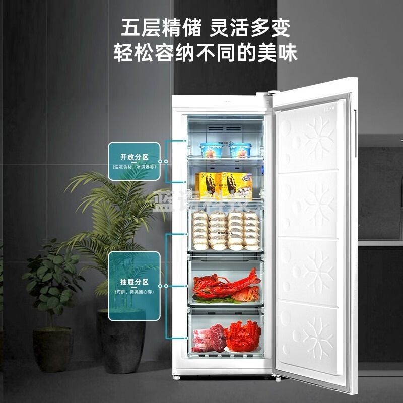 美菱 BD-168WEC 冰柜 办公室饮料冷藏柜 茶叶储藏冷柜 168升 白/灰可选 低温冰箱/柜