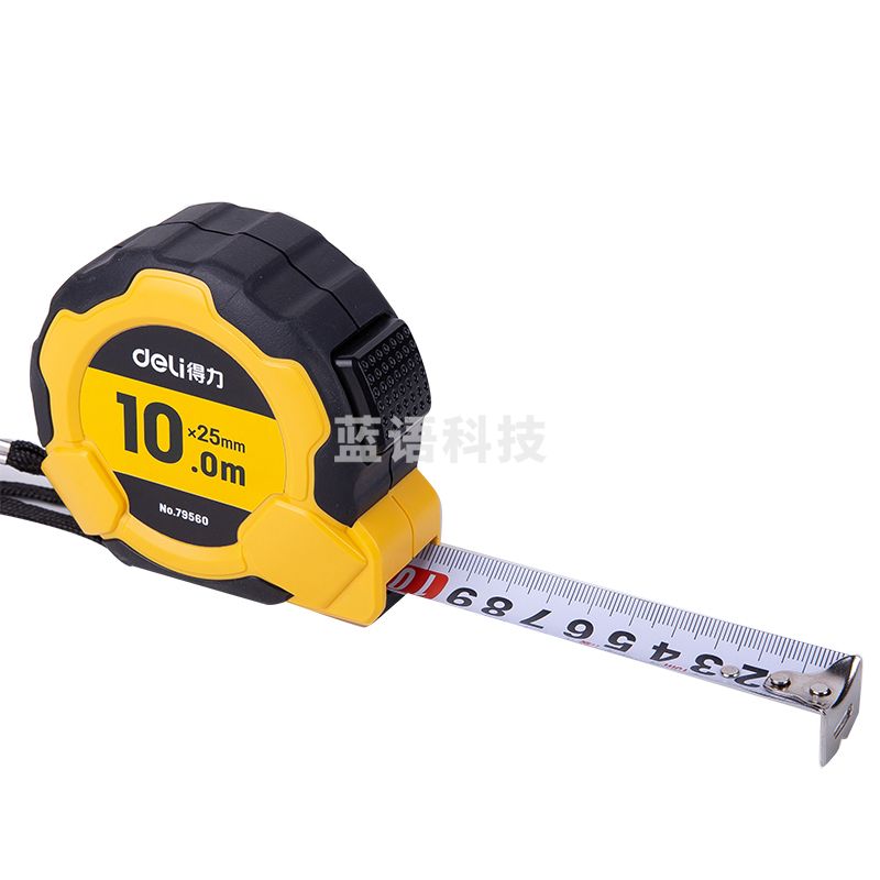 得力79560自锁钢卷尺10m(黄)(把)