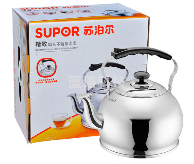 苏泊尔(SUPOR) 304不锈钢煤气烧水壶自动鸣笛开水壶电磁炉燃气通用 4L SS40P1