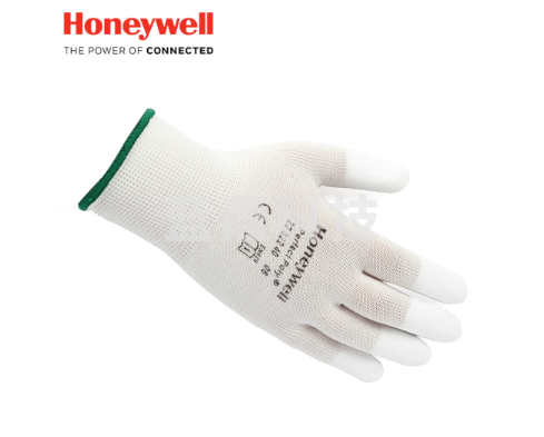 霍尼韦尔(Honeywell)2232240CN 尼龙指浸PU工作劳保线手套 白色10副/包 9码 定制