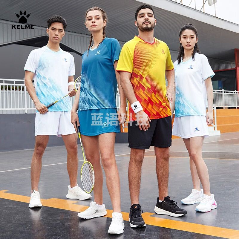 卡尔美女式羽毛球服套装短袖乒乓球训练服8353QB2008