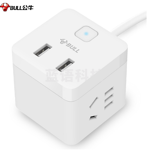 BULL/公牛接线板GN-UUB122 1.5米线小魔方多功能插座