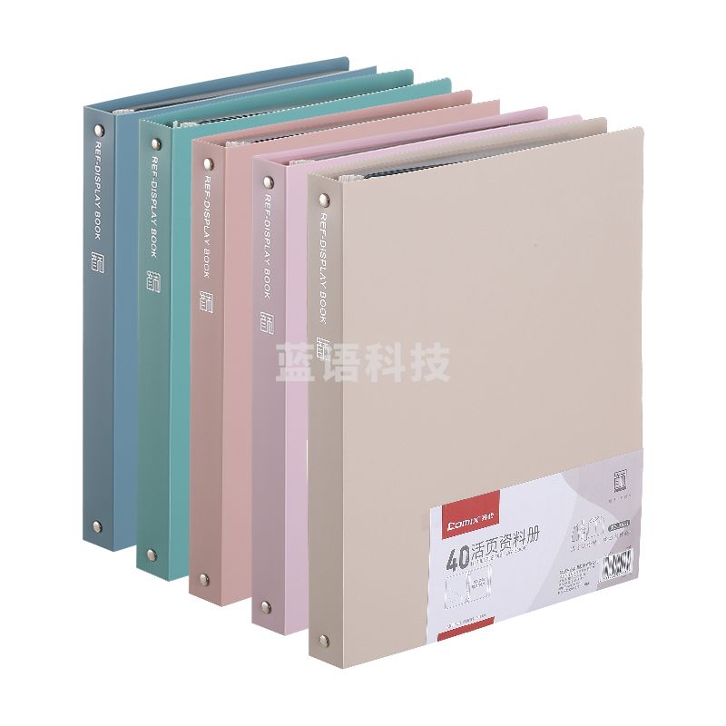 齐心 A6637 颜选莫兰迪活页资料册 A4 40袋(颜色随机)