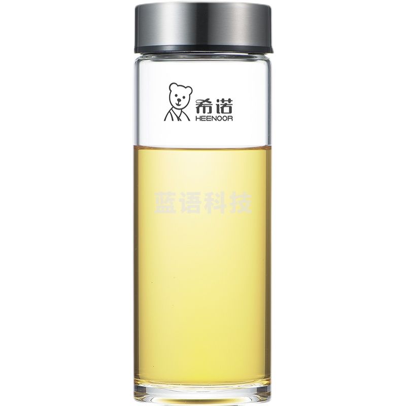 希诺(HEENOOR) 玻璃杯单层加厚便携办公泡茶水杯 XN-6070带PU套滤网280ML (带防伪)