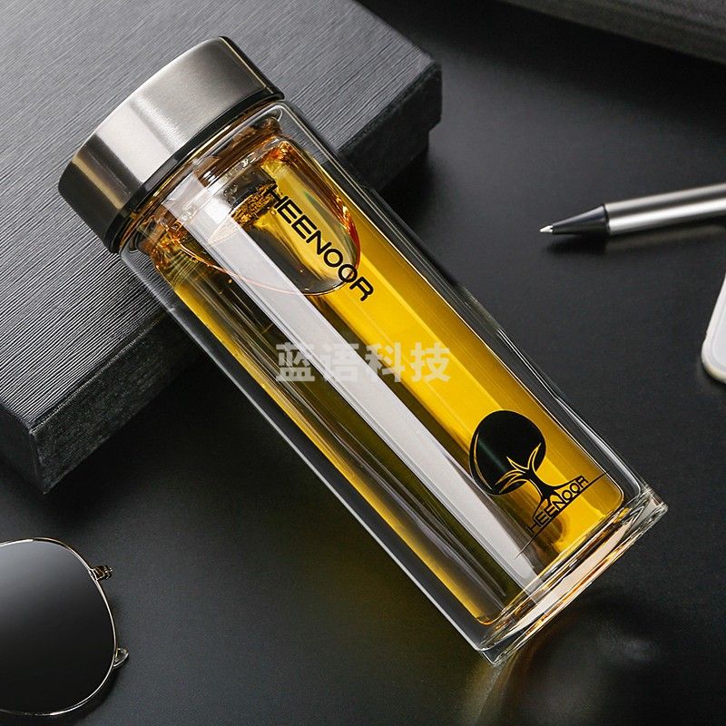 希诺(HEENOOR) XN-6605带茶漏双层玻璃杯227ml 个