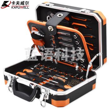 卡夫威尔工具箱套装家用汽修铝合金加固套筒扳手圣多瑞80件套 SS3566E