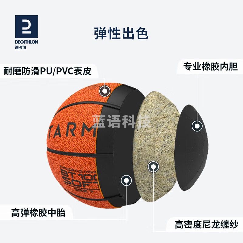 迪卡侬 运动篮球儿童篮球小学生幼儿园训练专用室外成人7号篮球IVJ2BT500红白蓝7号球-4215251