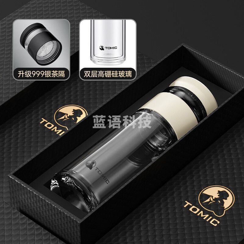 特美刻(TOMIC)钛茶隔/银茶隔泡茶杯-80703TI/Y 白色 400ml(个)
