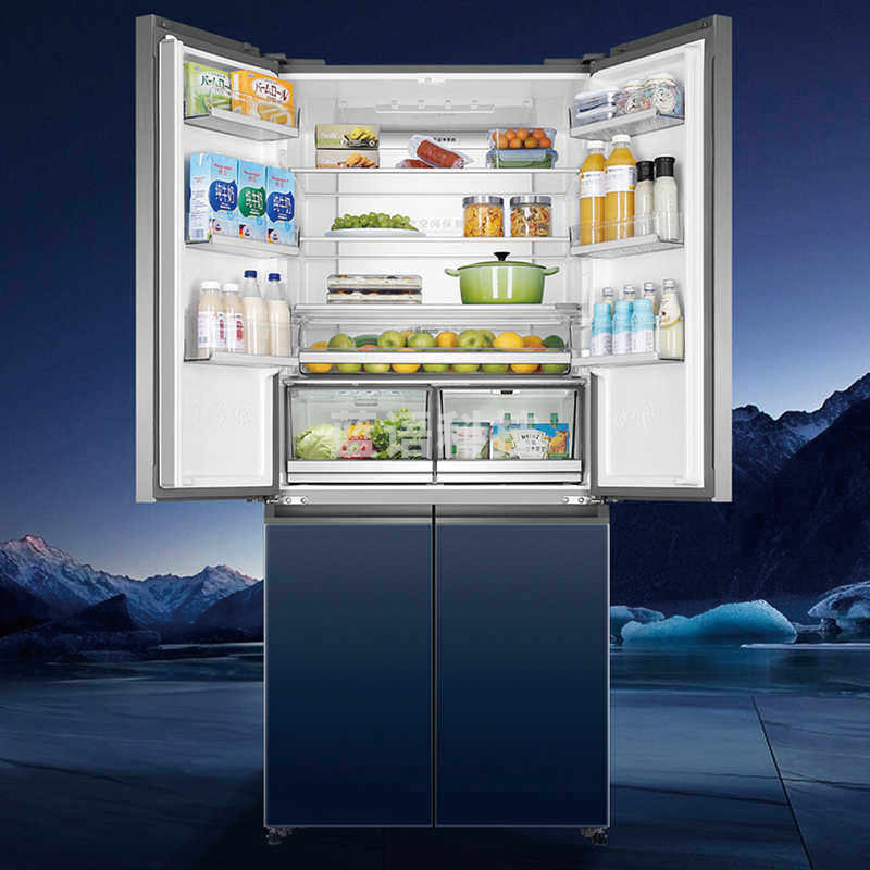 海尔（Haier）500L零距离自由嵌入式十字双开四门电冰箱家用白色无霜一级能效超薄以旧换新BCD-500WGHTD49W9U1