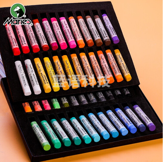 马利(Marie's)72支装软性油画棒 彩色粉笔软性粉画棒黑板报粉笔 儿童墙绘涂鸦粉笔套装F-6072
