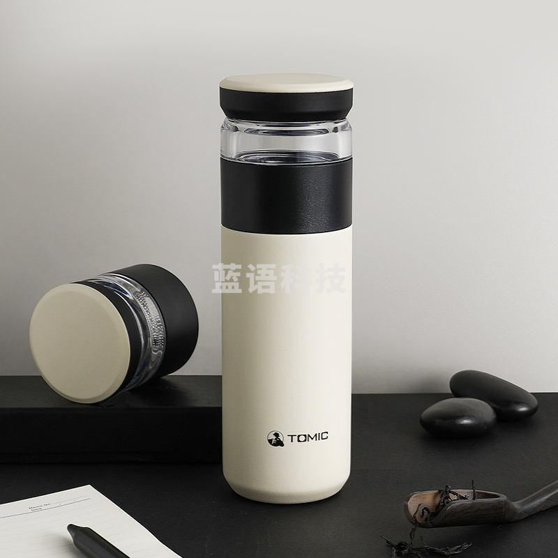 特美刻茶水分离保温杯 水杯 316不锈钢 60020 白色520ml