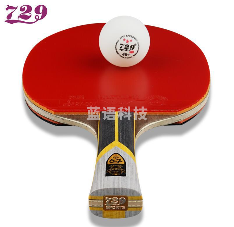 友谊乒乓球拍729乒乓球拍2060单只7层纯木进攻型友谊ppq六星 横拍/长手柄(含 葫芦形拍套)