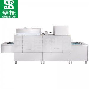 圣托(Shentop) STW-L40E 单位厨房隧道式单杠双喷淋带烘干长龙式洗碗机(5米传送带)