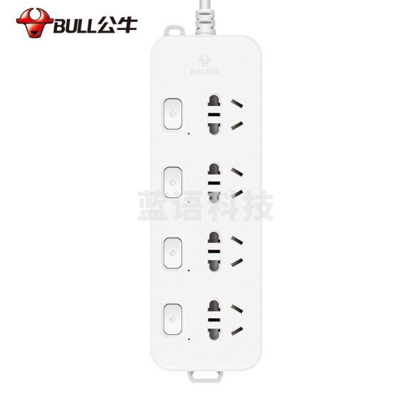 公牛(BULL)新国标分控插座/插线板/插排/排插/接线板/拖线板 GN-B3043  4位分控全长1.8米 独立开关