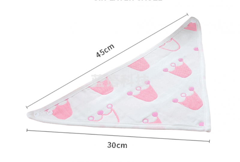 沐凡 口水巾纯棉六层纱布三角毛巾 六条装女宝花色30*45cm