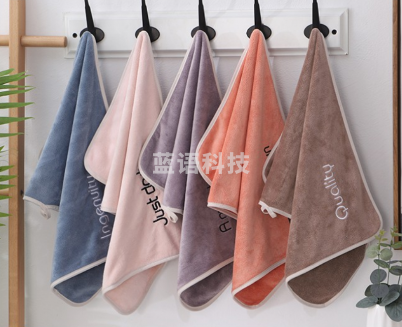 沐凡 毛巾洗脸毛巾带挂绳 优享四条装（蓝+桔+粉+咖）75*35cm