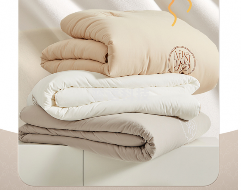 康尔馨 被子60支全棉被芯 加厚纤维被 纯棉磨毛 香槟色200*230cm