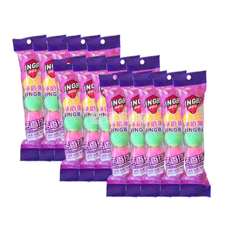 净佰俐(JINGBL) 五彩香精球 卫生间卫生球 200g芳香球*15条 75粒装