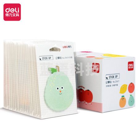 得力(deli)25601 720页水果主题记事贴 创意可爱留言纸/便利贴/自粘留言本 25601