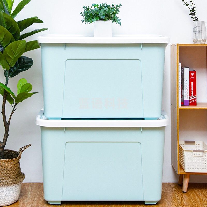 禧天龙(Citylnog) 110L整理箱 特大号滑轮收纳箱 X-6154 樱草蓝