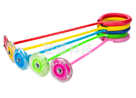 跳跳球 儿童酷炫闪光蹦蹦球健身球成人旋转跳环圈小孩单腿甩脚球(混色)