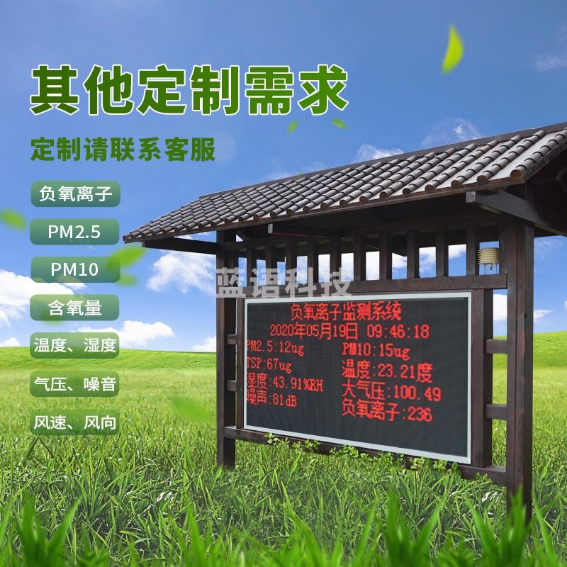 云异恒美负氧离子监测站环境景区空气质量自动监测系统风速风向检测气象站 其他需求 仪器仪表零部件-
