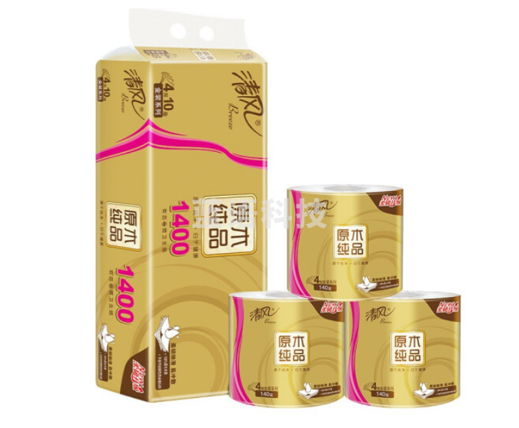 清风卷纸B22AFJ2原木金装 4层加厚140克卫生纸巾10卷/提