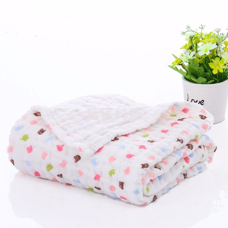 北极绒 6层纯棉纱布浴巾 毛巾被盖巾 105*105cm