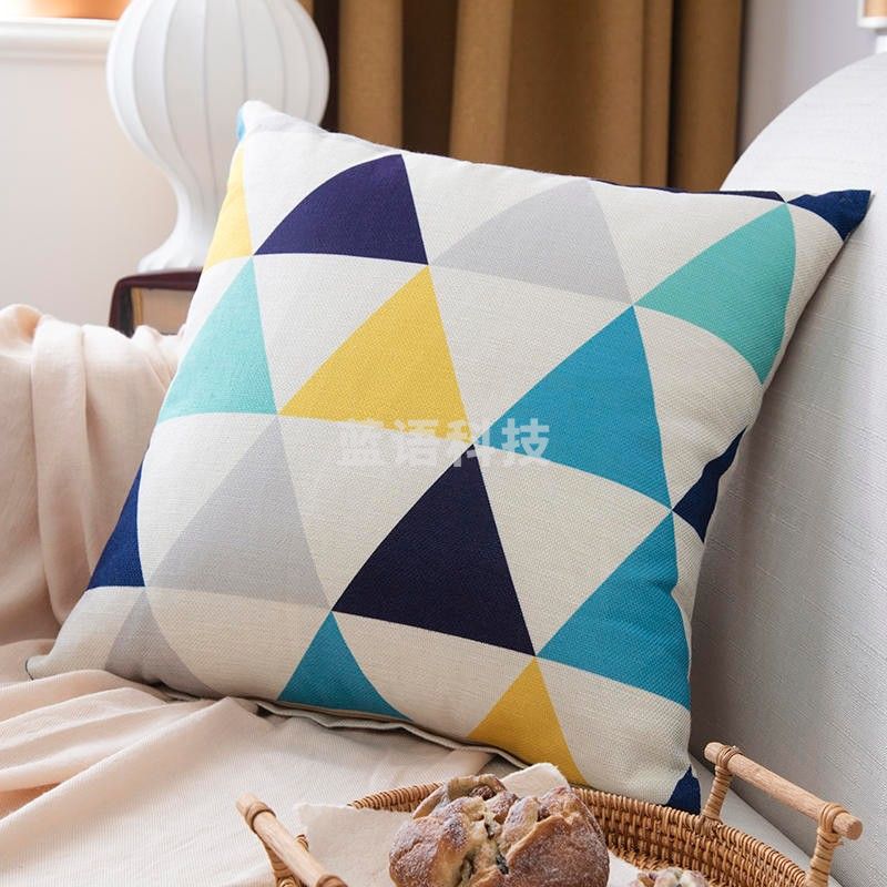 北极绒 抱枕套 靠垫套腰枕套 小三角45*45cm不含芯（个）