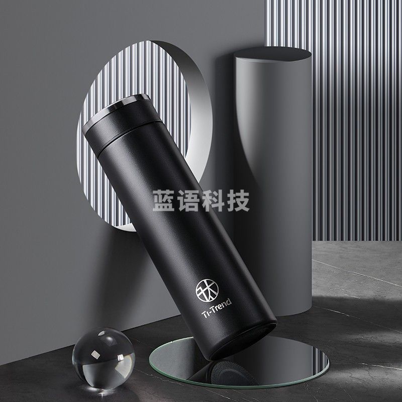 炊大皇(COOKER KING)智能温显保温杯 抑菌水杯钛杯 睿智黑480ml TZ48A2