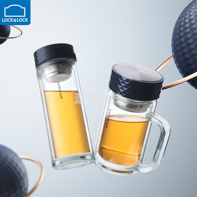 乐扣乐扣(lock&amp;lock)风尚双层玻璃杯 LLG938FU