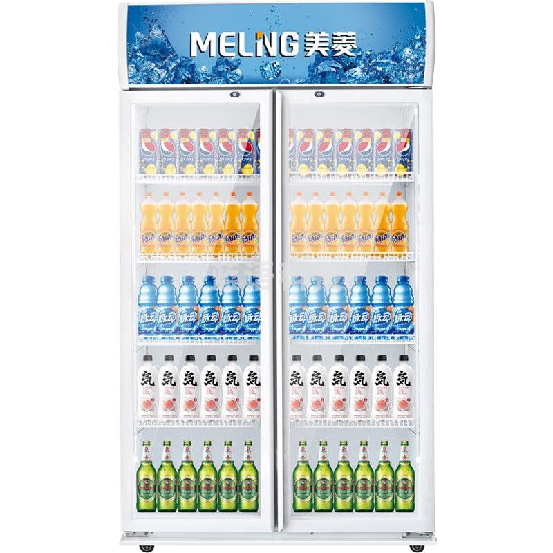 美菱(MeLng)580升商用冷藏展示柜立式冰柜饮料柜啤酒柜保鲜冰箱 超市便利店陈列柜 SC-880WM2白色款