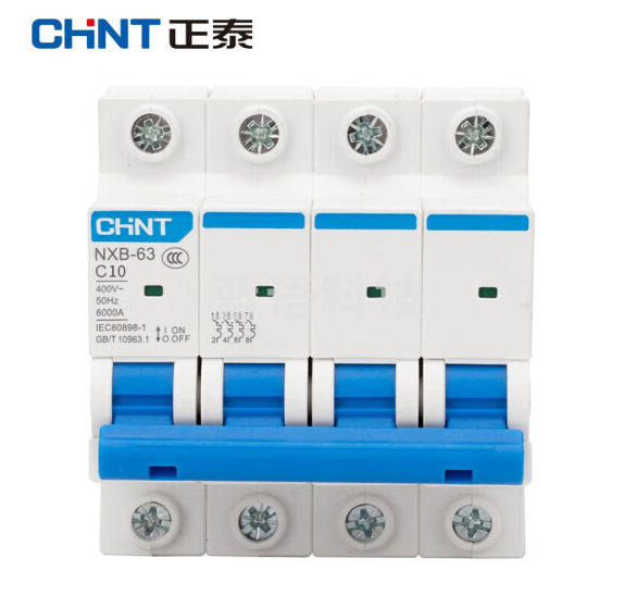 正泰(CHNT)NXB-63-4P-C10 工业断路器 空气开关 过载空气开关 DZ47升级款小型断路器 4P 10A