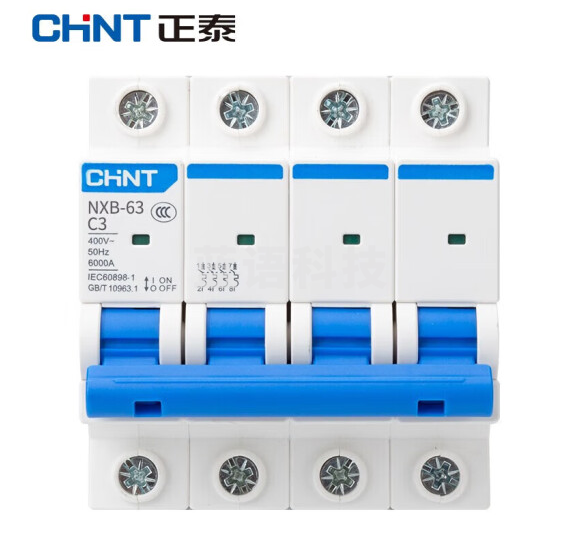 正泰(CHNT)NXB-63-4P-C3 工业断路器 空气开关 过载空气开关 DZ47升级款小型断路器 4P 3A