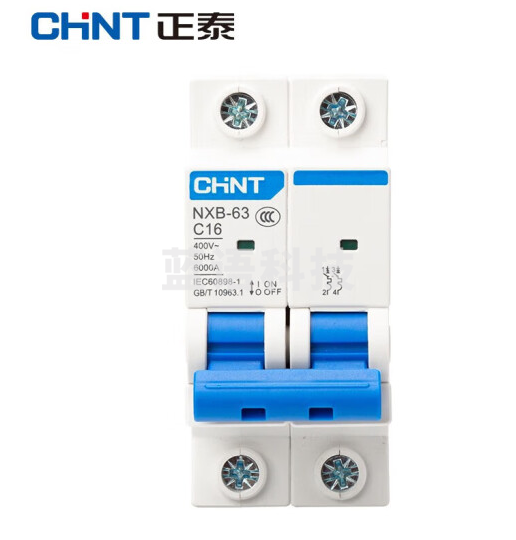 正泰(CHNT)NXB-63-2P-C16 家用空气开关 过载空气开关 DZ47升级款小型断路器