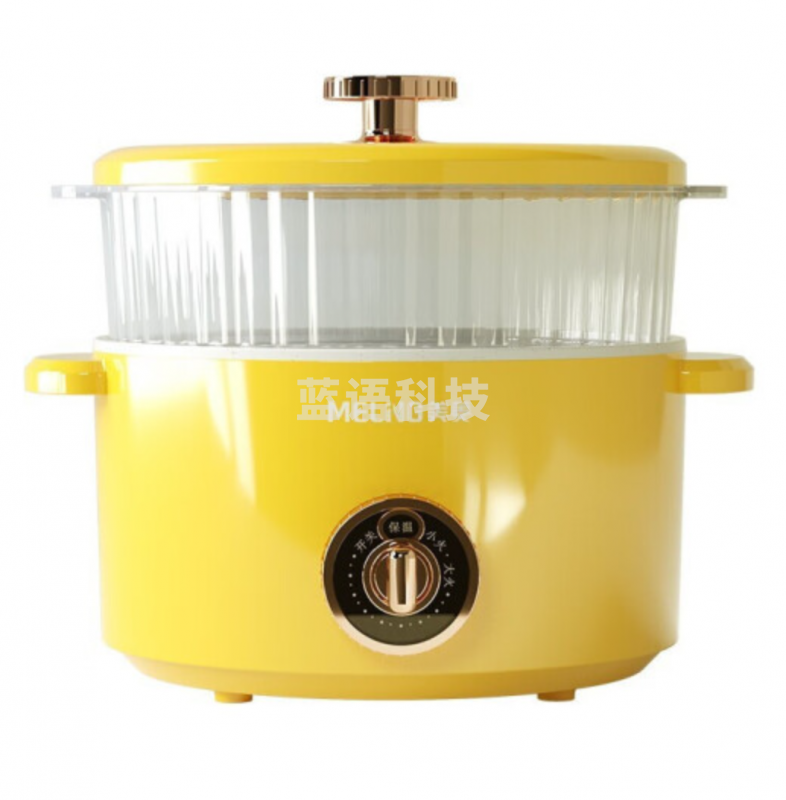 美菱(MeLng)多功能锅企业业务 上蒸下涮 煎烤涮煮炒一体锅 2.5+2L 不沾锅 电火锅 黄色 MT-LC2501