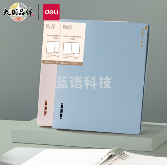 得力(deli)纽赛NS317-B B5/40张活页本 可拆卸夹具 琉璃蓝