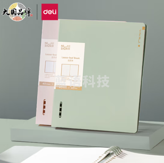 得力(deli)NS316-A A5/40张活页本 可拆卸夹具 抹苔绿