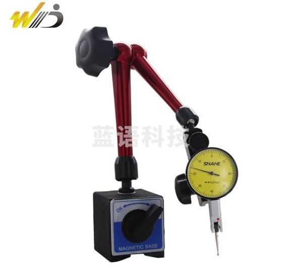 韦度（WD）杠杆千分表一套高精度0.001万向磁性表座磁力支架数显百分表套装 红色万向节磁性表座+杠杆百分表