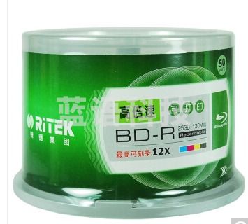 铼德(RITEK) 蓝光可打印 BD-R 12速25G 空白光盘/光碟/刻录盘/大容量 桶装50片 d42TJRRSFYJD202302191642077