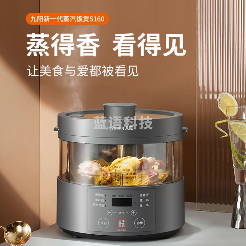 九阳(Joyoung)蒸汽电饭煲电蒸锅多功能无涂层玻璃内胆低糖电饭煲3升 F30S-S160