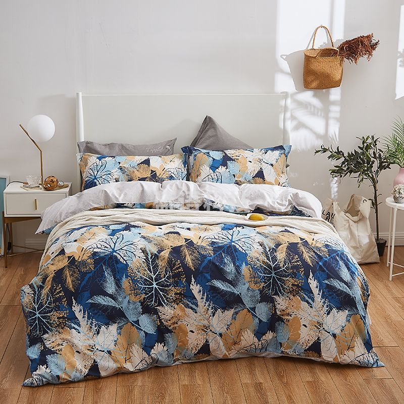 恒源祥(HYX) 恒源祥礼业落叶知秋桃皮绒四件套 落叶知秋 200*230cm