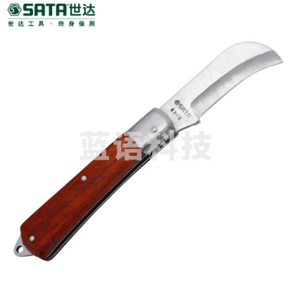 世达(SATA)弯刃木柄电工刀刀 电缆刀 03110